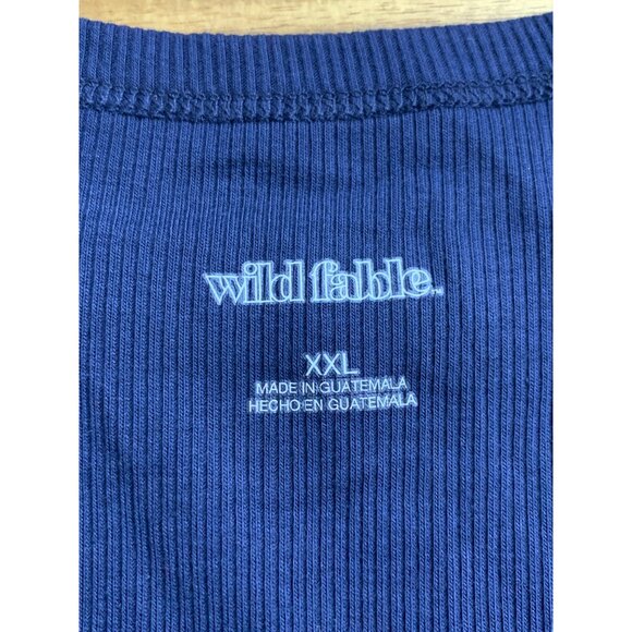 Wild Fable Junior Teens Navy Blue Round Neck Ribbed Cropped Tank Top Size XXL - Picture 8 of 11